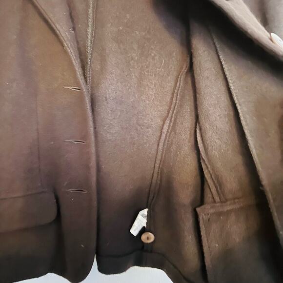 Geiger Collections Dark Brown Pure Wool Button Up Jacket Collared Blazer Size 36 - Picture 6 of 10